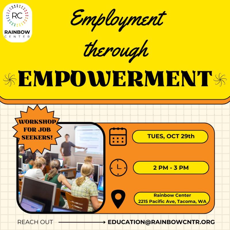 A graphic advertising the details of the Employment Through Empowerment workshop